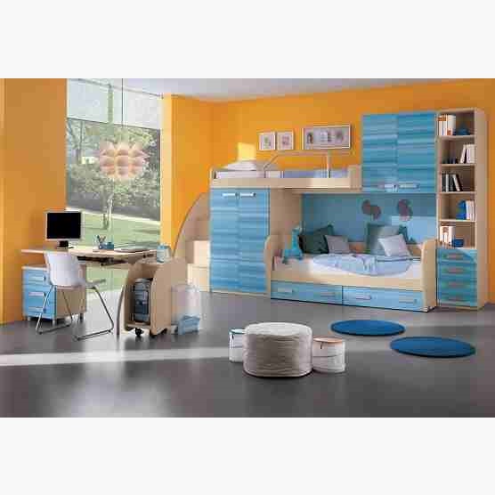 This is New 4 Beds Kids Room. Code is HPD204. Product of Furniture - Kids Furniture in Pakistan, Kids beds, side table, Kids Study table, Kids Custom Furniture, Kids bed with drawers -  Al Habib