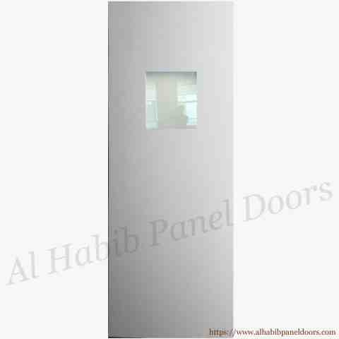 Plain Fiberglass Door With Glass Hole
