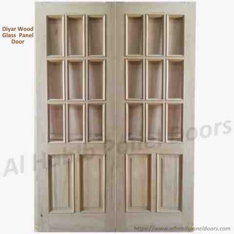 This is Local Kail Wood Glass Door Kangi Style. Code is HPD703. Product of Doors - Beautiful kail wood double door with unique modern design. Available in kail wood, ash wood, diyar wood. All sizes will be ready on order. Al Habib