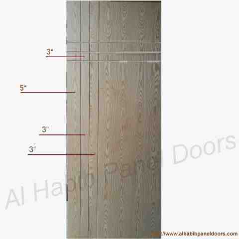 This is Ash Mdf Main Double Door Three Line Design. Code is HPD673. Product of Doors - Ash mdf lasani door customized design, All designs ready on order in all sizes. Also Available in simple lasani sheet.  Al Habib