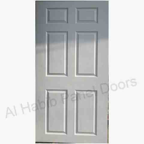 Fiberglass Six Panel Door White Color