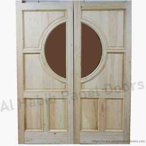 This is Wooden Glass Double Door. Code is HPD477. Product of Doors - Leading supplier of Solid doors, Modern glass doors of superior quality at direct low prices and always in stock and ready on order. Double Panel. Al Habib