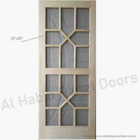 This is Modern Kail Wood Wire Mesh  Double Door D Design. Code is HPD665. Product of Doors - Beautiful wire mesh door. Available in kail wood, ash wood, diyar wood. All sizes available on order. Al Habib