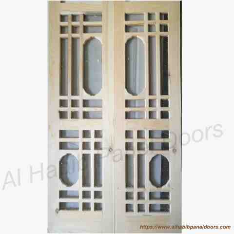 This is Wire Mesh Wooden Door Jali Wala. Code is HPD643. Product of Doors - Beautiful wire mesh pertal wood door available in all sizes. Ready on order. Available in kael wood, diyar wood, ash wood, yellow pine wood.  Al Habib