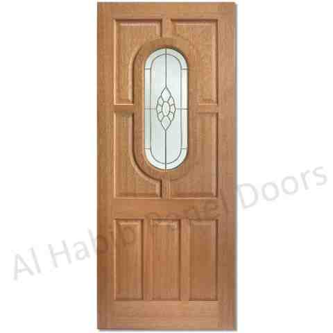 This is Glass Panel Double Door. Code is HPD172. Product of Doors - Wooden Door With Glass, Glass wooden Doors, Door with glass available in different design, custom design, Glass wooden double Doors -  Al Habib