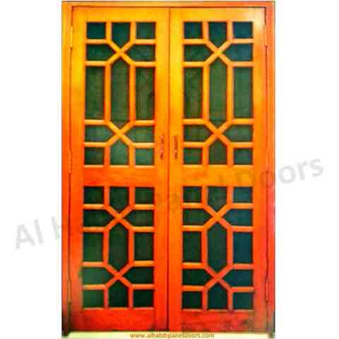 This is Kail Wood Wire Mesh Double Door. Code is HPD627. Product of Doors - Beautiful wire mesh kail wood door available in all sizes. Ready on order. Available in kael wood, diyar wood, ash wood, yellow pine wood.  Al Habib