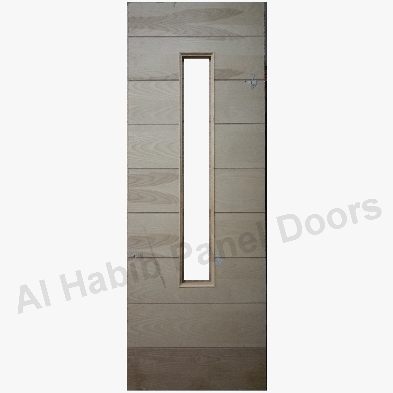 Ash Strips Door With Glass Design