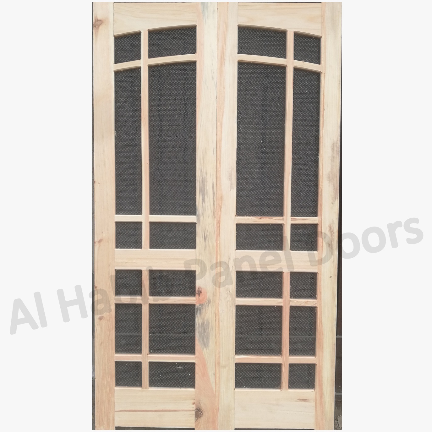 Kail Wood Mesh Panel Double Door