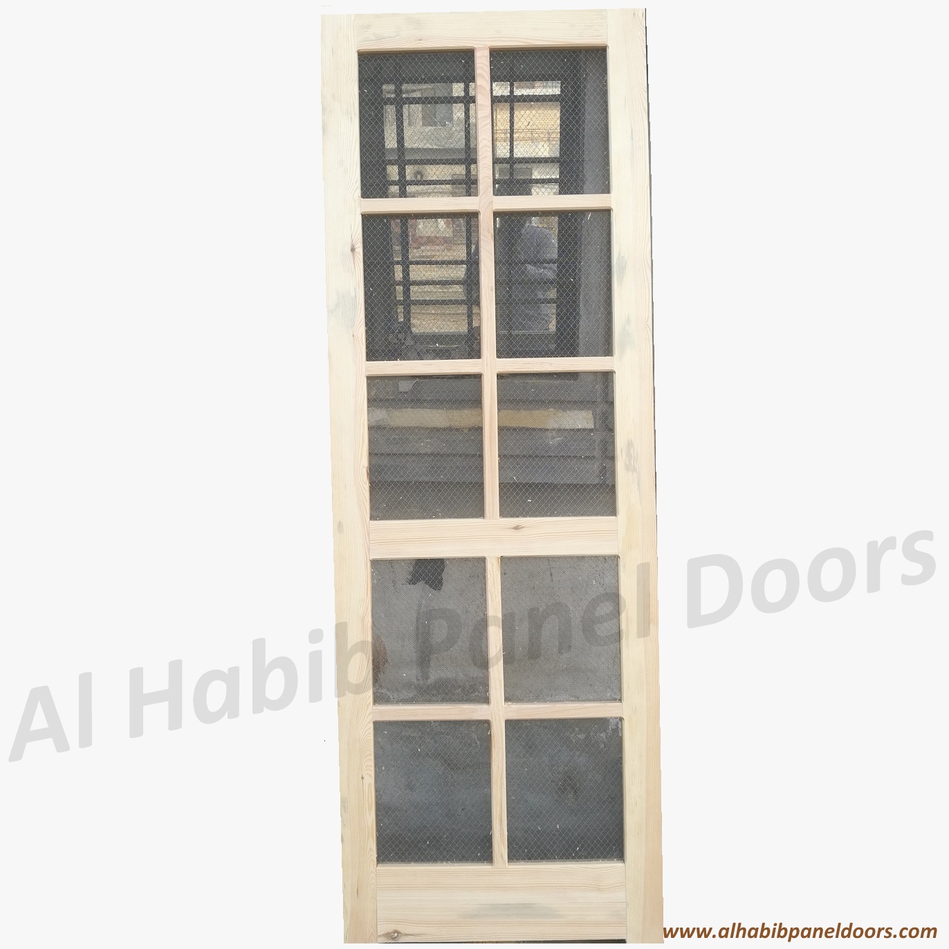 Pertal Wood Wire Mesh Panel Door